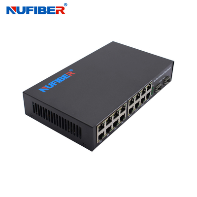 OEM Gigabit SFP Ethernet Switch 2*1000M SFP auf 16*10/100/1000Mbps RJ45 Port DC12V Stromversorgung