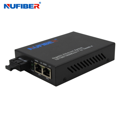 RoHS genehmigte Port-Schalter-Einmodenfaser-Konverter des Ethernet-2