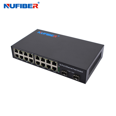 OEM 16 UTP-Ports Gigabit 2 SFP-Ports 10/100/1000Base-T 16 Ports bis 2*1.25G SFP-Modul Fiber Ethernet Switch