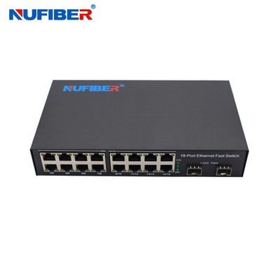 OEM 16 UTP-Ports Gigabit 2 SFP-Ports 10/100/1000Base-T 16 Ports bis 2*1.25G SFP-Modul Fiber Ethernet Switch